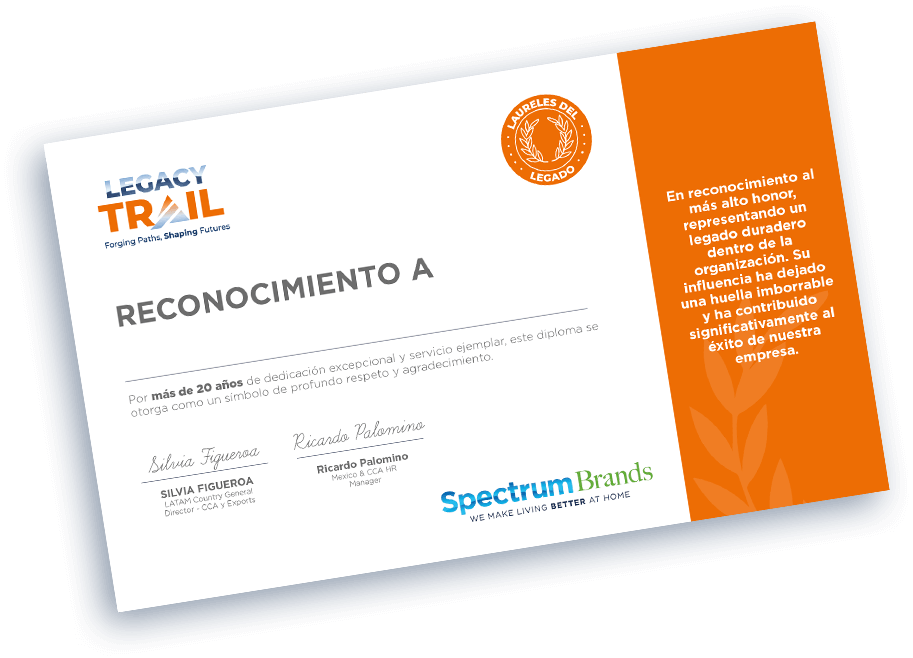 Legacy Trail final diploma +20 years